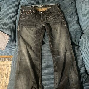 Affliction Men's Dark Wash Bootcut Jeans